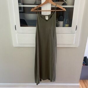 Joie Spaghetti Strap Tank Top Olive Green Midi Dress Size XS